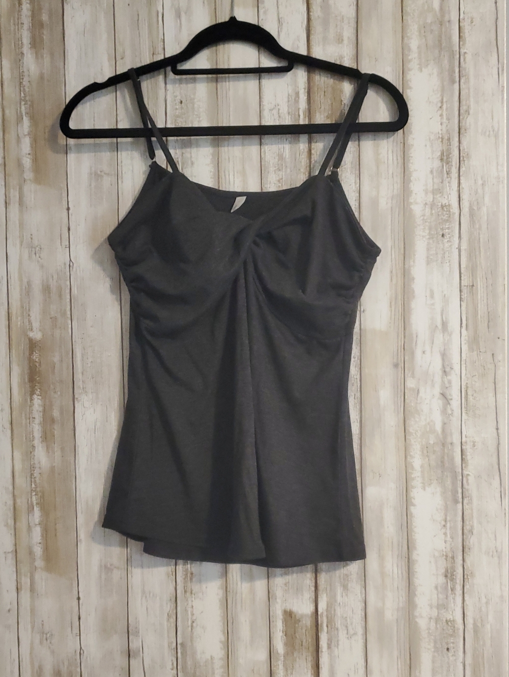 Charcoal Twist-Front Camisole Tank Top